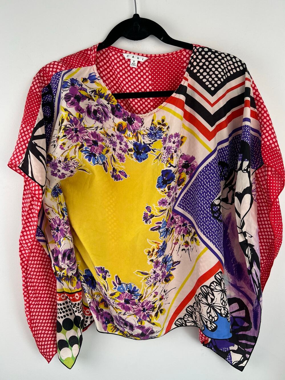 Cabi Artist Silk Butterfly Print Kimono Top Small NO BELT